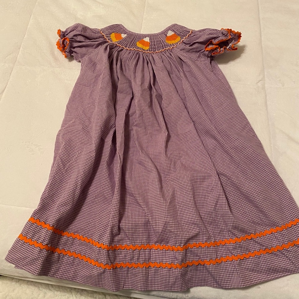 Candy Corn Smocked Dress